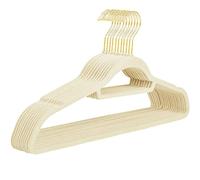 ZESLIV 10 perchas revestidas de terciopelo para traje, camisa, vestido, terciopelo, percha para chaqueta, hombre, perchas para camisa, ahorro de espacio, antideslizante, beige, 45 cm