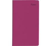 Zettler - Agenda de bolsillo 2025 rosa, 9,5 x 16 cm, calendario de bolsillo con 64 páginas en cubierta de plástico, 1 semana en 1 página, libreta de direcciones separada, conteo de semanas, fases