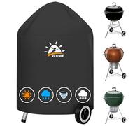 Zettum Funda para Barbacoa Exterior Impermeable 57 cm - Cubierta BBQ de Parrilla de carbón 600D Oxford para Barbacoa Weber， Resistente al Desgarro Funda Protector para Weber Master Touch, Negro