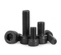 ZEVONDA 5 Piezas M5 Tornillos Cilíndricos de Cabeza Hexagonal - Tornillo Hexagonal Interior de Negro Acero Inoxidable, Totalmente Roscado M5 X 16mm