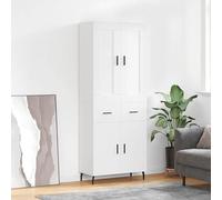 ZEYUAN Aparador Alto Madera contrachapada Blanco 69,5x34x180 cm, Aparadores para Salon, Aparador Entrada Recibidor, Aparador Cocina, Vitrinas para Salon, Muebles Auxiliares 3199889