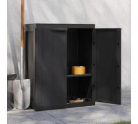 ZEYUAN Armario de almacenaje Exterior PP Negro 65x37x85 cm, Armario Exterior Escobero, Mueble Exterior Almacenaje, Armario Exterior Jardin, Muebles Jardin Exterior - 364204