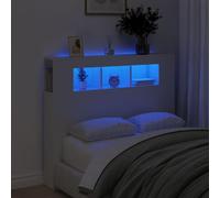 ZEYUAN Cabecero con LED Madera de ingeniería Blanco 120x18,5x103,5 cm, Cabeceros Cama, Cabeceros Moderno, Cabezales Cama, Muebles Habitacion, Cama Cabeza, Mueble Cabecero - 837337