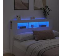 ZEYUAN Cabecero con LED Madera de ingeniería Blanco 160x18,5x103,5 cm, Cabeceros Cama, Cabeceros Moderno, Cabezales Cama, Muebles Habitacion, Cama Cabeza, Mueble Cabecero - 837351