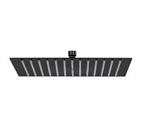 ZEYUAN Cabezal Ducha Efecto Lluvia Acero INOX Cuadrado Negro 40x40 cm, Rociador Ducha, Ducha Lluvia, Alcachofa Ducha, Duchas De Baño Alcachofa Lluvia, Recambios Columna Ducha