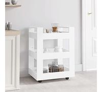 ZEYUAN Carrito de Cocina Madera contrachapada Blanco 60x45x80 cm, Carro De La Compra, Carrito Auxiliar, Almacenaje Cocina, Carro De Herramientas, Utensilios Cocina 816816