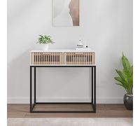 ZEYUAN Mesa Consola de Hierro y Madera Contrachapada Blanca 80x30x75 cm - Entrada, Recibidor Estrecha, Centro Salón, Auxiliar, Mueble