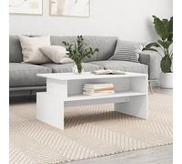 ZEYUAN Mesa de Centro Madera de ingeniería Blanco 90x55x42,5 cm, Mesa Baja Salon, Mesa Centro Salon, Mesa Auxiliar, Mesa Cafe, Mesita Salon, Muebles De Salon Modernos