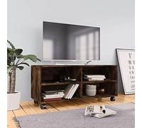 ZEYUAN Mueble TV con Ruedas Madera Contrachapada Roble Humo 90x35x35cm, Mueble Salon Moderno, Mueble para TV, Mueble Comedor, Mesa TV, Mueble Television 815258