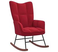 ZEYUAN Silla Mecedora de Terciopelo Rojo Vino Tinto, Sillones para El Salón, Sillon Lactancia, Mecedora Lactancia, Sillon Relax, Mecedora Salon, Mecedoras Comodas