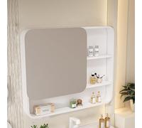 ZFGOJNBH Armario de baño con Espejo, Armario de baño de aleación de Aluminio con Gran Capacidad de Almacenamiento, Espacio de Almacenamiento Debajo, Armario de baño de aleación de Aluminio con bisagr