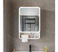 ZFGOJNBH Armario de baño con Espejo Rectangular, Armario de baño de aleación de Aluminio con botón táctil Inteligente, función de eliminación de Niebla con un Clic, Armario de Espejo Iluminado para b