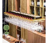 ZFGOJNBH Botellero Estantes para Vino de Techo, Soporte para Copas de Vino y portabotellas Colgantes, Soporte para Vino rústico montado en la Pared, Soporte para champán, Altura Ajustable (Tamaño: 12
