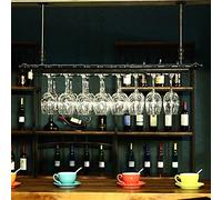 ZFGOJNBH Botellero Industrial montado en la Pared, portabotellas de Vino en el Techo, portavasos para Colgar, Estante de exhibición multifunción para el hogar, Bar, Restaurante, Cocina (tamaño: 80x35