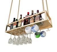 ZFGOJNBH Botelleros con Soporte para Copas de Vino, Estante para Vino para Colgar en el Techo, Estante de Almacenamiento de Vino de Metal, Estante de exhibición para Cocina, Bar, Restaurante, Altura