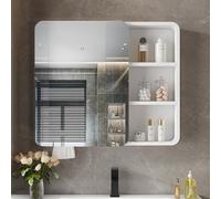 ZFGOJNBH Botiquín de baño, gabinete de Espejo de baño montado en la Pared con Esquinas Redondeadas y líneas Elegantes, gabinete de Espejo de baño Rectangular con Gran Capacidad de Almacenamiento, Res