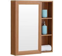 ZFGOJNBH Botiquín Gabinete con Espejo Espacio Gabinete de Aluminio con Espejo para baño Gabinete de Almacenamiento para baño pequeño Gabinete de Almacenamiento para el hogar con Espejo (Color: Marrón