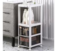 ZFGOJNBH Cajones de Almacenamiento apilables Gabinete de Almacenamiento de baño Delgado con Ruedas, Gabinete de Piso de baño con Ruedas angosto con cajón deslizable, Portarrollos de Papel higiénico i