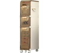 ZFGOJNBH Cajones de Almacenamiento apilables, gabinete de Almacenamiento para el Piso del baño, gabinete pequeño y Estrecho con estantes deslizantes, gabinete de Almacenamiento Lateral para dormitori