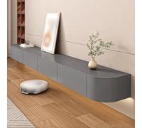 ZFGOJNBH Consola Multimedia Flotante para TV de Pared con estantes Abiertos y Compartimentos Ocultos, Elegante Centro de Entretenimiento Gris para Apartamentos, 260 cm