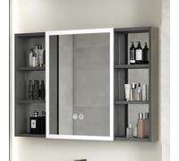 ZFGOJNBH Espejo de Pared para baño Blanco con botiquín Enmarcado, tamaño Espejo de 110 cm/43,3 Pulgadas