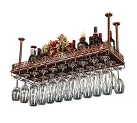 ZFGOJNBH Estante Industrial para Vino, Organizador de Botellas y Vasos, Estante para Almacenamiento de Vino en el hogar, Estante de exhibición de Vino para Cocina, Bar, Restaurante, Bronce (tamaño: 6
