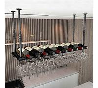ZFGOJNBH Estante para Vino Colgante Soporte para Copas de Vino Estante para vinos Soporte para Botellas de Vino para Colgar en el Techo, Barra para el hogar, Copas de champán de Hierro, Estante de al