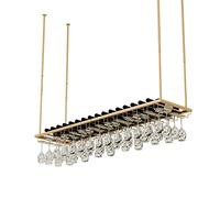 ZFGOJNBH Estante para Vino de Metal, Estante Colgante para Almacenamiento de Vino, decoración de Techo, Estante para Copas de Vino, para Bares, restaurantes, cocinas, Soporte para Copas, Altura ajust