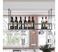 ZFGOJNBH Estante para Vino de Techo, Tipo Soporte para Vino, Estante Colgante para Almacenamiento de Vino con Soporte para Copa de Vino, hogar, Bar, Restaurante, Cocina, Organizador Flotante para EST
