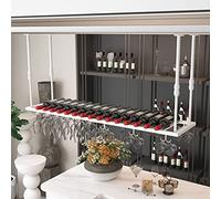 ZFGOJNBH Estante para Vino Estantes para Vino de Techo Soporte para Copas de Vino Colgante Soporte para Vino montado en la Pared de Hierro Soporte para Copas de Vino al revés Decoración Estante de al
