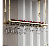 ZFGOJNBH Estante para vinos para Colgar en el Techo, Estante para Botellas de Metal, Estante para Almacenamiento de Botellas de Vino, Copas de champán montadas en la Pared, Organizador de Soporte par