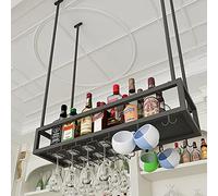 ZFGOJNBH Estante para vinos Soporte para Colgar en el Techo Almacenamiento de Botellas de Vino y Copas de Vidrio Estantes para Copas, para Debajo del gabinete, Cocina, Bar, Soporte para Copas de Vino