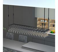 ZFGOJNBH Estantes para Vino Soporte para Vino Tipo Techo Soporte para Botellas de Vino Estantes para Copas de Vino Colgantes Estantes para Copas de Copa, Estante de Almacenamiento para decoración del