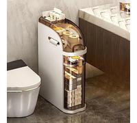 ZFGOJNBH Gabinete de Almacenamiento de Piso para baño de 18 cm, Torre de Almacenamiento Estrecha y Alta con cajones Transparentes y Ruedas, gabinete de Almacenamiento Lateral para Cocina pequeña, lav