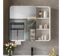ZFGOJNBH Gabinete de Espejo de baño Rectangular, gabinete de baño montado en la Pared Impermeable y a Prueba de Humedad, gabinete de Espejo de baño montado en la Pared con Espacio de Material de Alum