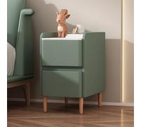 ZFGOJNBH Mesita de Noche Estrecha con Acabado de Piel sintética, mesita de Noche Minimalista Moderna con 2 cajones, Mesa Auxiliar Auxiliar con Acento, Mueble Organizador para Dormitorio