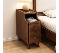ZFGOJNBH Mesita de Noche Estrecha de Madera Maciza, Estilo Moderno de Mediados de Siglo, con cajones y Estante Deslizante Abierto, Ideal para Dormitorio y Sala de Estar (20 x 40 x 50 cm (8 x 16 x 20