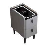 ZFGOJNBH Mesita de Noche Inteligente para Dormitorio con cajones, Mueble Auxiliar con Carga inalámbrica y luz de 3 Colores (40 x 40 x 50 cm, Gris Claro) (Gris Claro 40 x 40 x 50 cm)