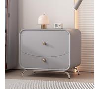 ZFGOJNBH Mesita de Noche Moderna de Piel sintética con 2 cajones, mesita de Noche de Lujo de Madera Maciza, Mesa Auxiliar Estrecha para Espacios pequeños, Mueble Organizador de Dormitorio Duradero (5