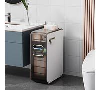 ZFGOJNBH Mueble de baño Delgado, Armario de Almacenamiento de Papel higiénico de Gran Capacidad con 4 cajones, Ruedas de Torre, Armario de Almacenamiento Lateral Independiente para Espacios pequeños,