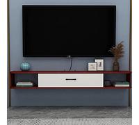 ZFGOJNBH Mueble de TV Flotante de Pared con un Solo cajón y diseño Tipo Concha con Orificios para Cables, para proyector, decodificador de Cable, Consola de Juegos, 120 cm de Profundidad y 100 cm de