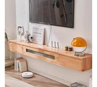 ZFGOJNBH Mueble de TV suspendido, Mueble de TV de Pared, Consola Multimedia, Mueble de Almacenamiento Flotante de Madera para Sala de Estar, Material de Madera de Caucho (B, 140 cm/55,1 Pulgadas)