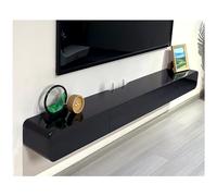 ZFGOJNBH Soporte de TV Flotante con cajones y Puerta Consola de TV montada en la Pared para Sala de Estar Mueble de TV de Madera Maciza con Orificio para enrutador Consola Multimedia Blanca con Estan