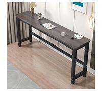 Zfmnoyev Mesa Consola para Recibidor con Superficie De Madera Y Estructura Metálica Robusta, Mesa Auxiliar para Sofá con Estantes De Almacenamiento, Mesa Tipo Barra Estrecha(Grey,110x45x90cm)