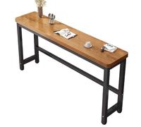 Zfmnoyev Mesa Consola para Recibidor con Superficie De Madera Y Estructura Metálica Robusta, Mesa Auxiliar para Sofá con Estantes De Almacenamiento, Mesa Tipo Barra Estrecha(Brown-A,120x30x90cm)
