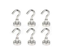 ZFYQ Ganchos Magnéticos, 16MM Imanes con Gancho, 9KG 20lbs Imanes Ultra Potentes Ganchos, Pared para los Accesorios de Cocina Almacenamiento, 6 Pzas