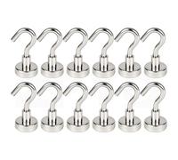 ZFYQ Ganchos Magnéticos, 16MM Imanes con Gancho, 9KG 20lbs Imanes Ultra Potentes Ganchos, Pared para los Accesorios de Cocina Almacenamiento, 12 Pzas