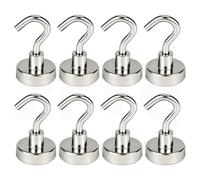 ZFYQ Ganchos Magnéticos, 25MM Imanes con Gancho, 20KG 44lbs Imanes Ultra Potentes Ganchos, Pared para los Accesorios de Cocina Almacenamiento, 8 Pzas