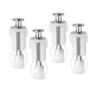ZFYQ Tornillos para Asiento de Inodoro, 4 Piezas Fijaciones para Asiento de Retrete, Tornillos de Expansion WC, Tornillo de goma para Montar y Fijar tapas de inodoro, Blanco