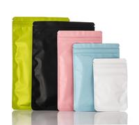 ZGHQHCDRH Bolsas con Cierre hermético, Bolsas metálicas con Cierre de Cremallera Planas termosellables Mylar, Paquete 100, Varios tamaños, Multicolor(12x20cm (4.7x8in),White)